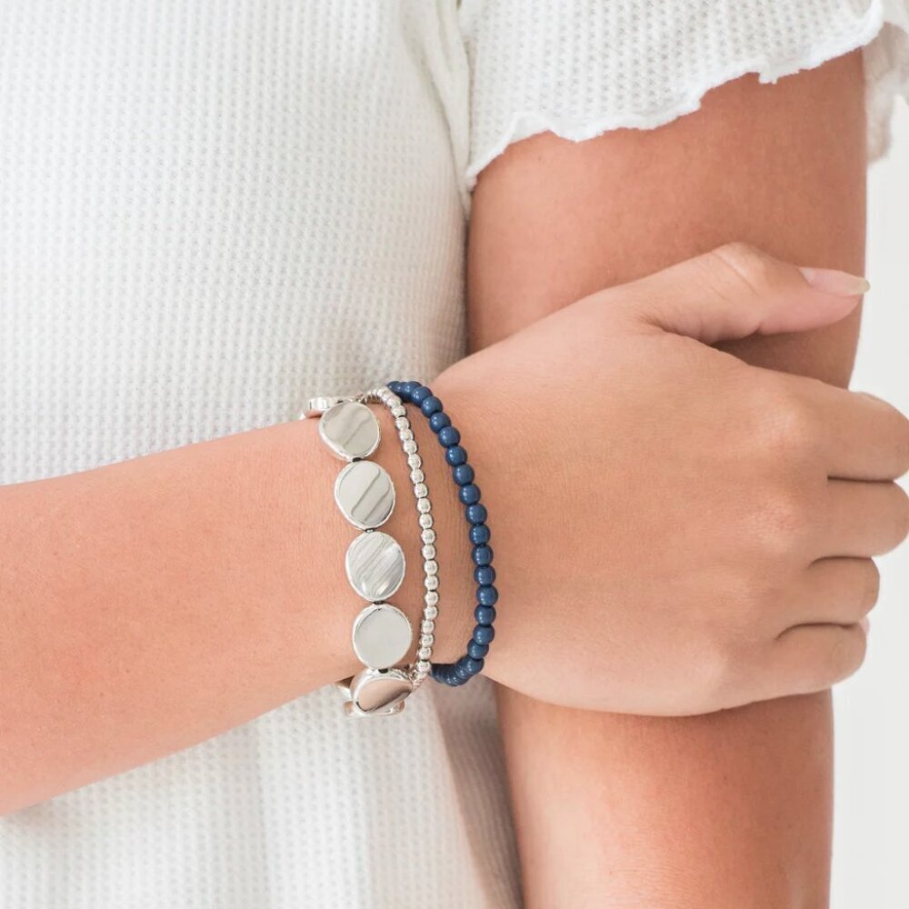 Paparazzi Jewelry Accessories - Beyond The Basics - Blue Bracelet - Vintage
